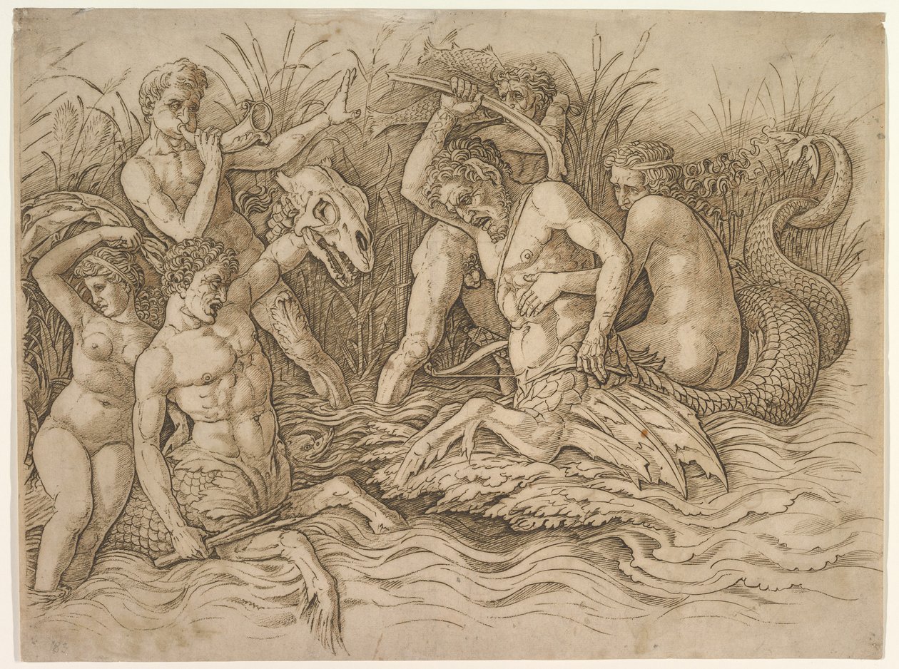 A tengeri istenek csatája (a fríz jobb oldali része) alkotó: Andrea Mantegna