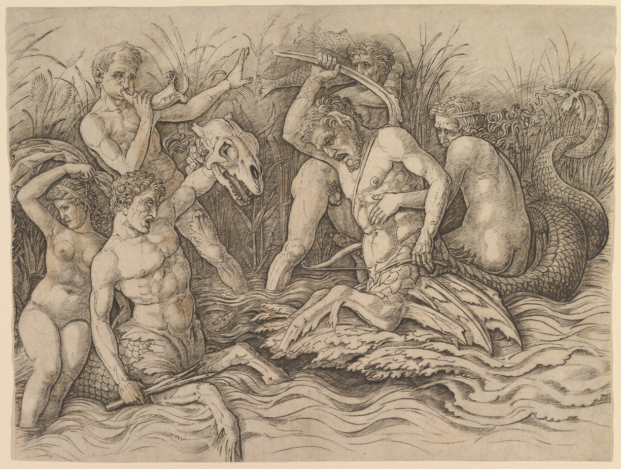 A tengeri istenek csatája (a fríz jobb oldali része) alkotó: Andrea Mantegna