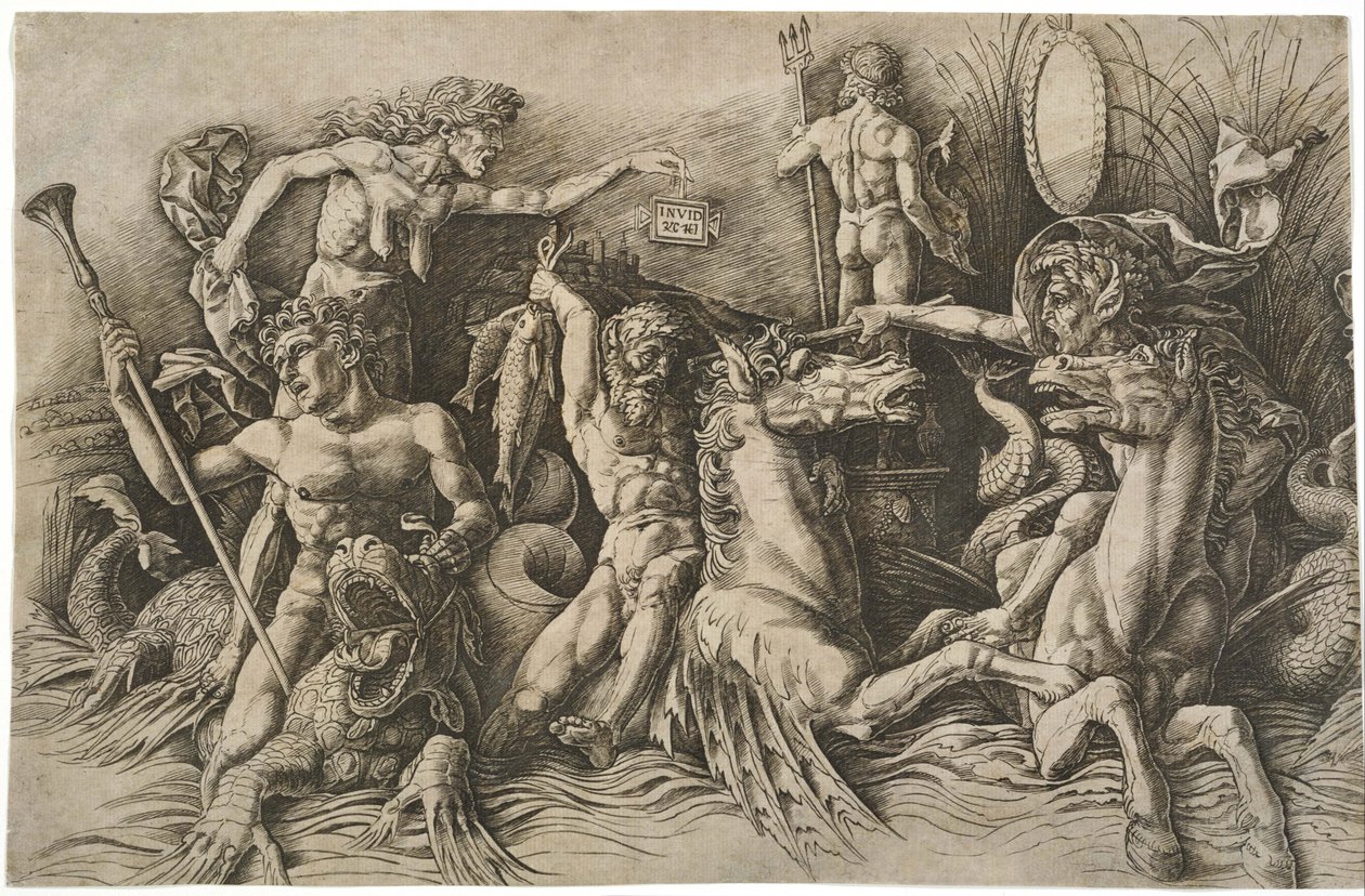 A tengeri istenek csatája alkotó: Andrea Mantegna