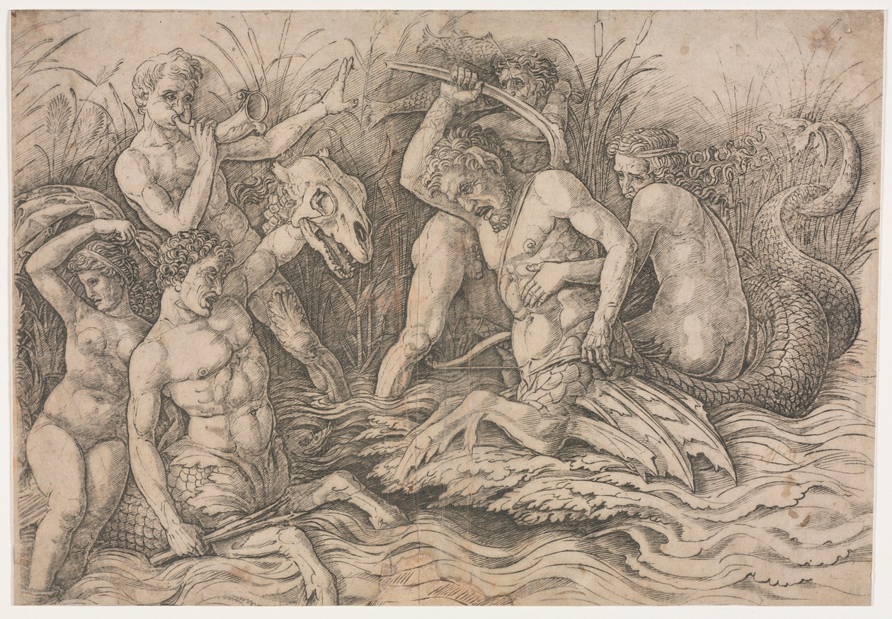 Tengeri istenek csatája – jobb rész alkotó: Andrea Mantegna
