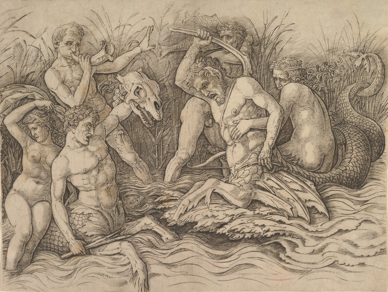 A tengeri istenek csatája Egy fríz jobb része, kb. 1485-88. alkotó: Andrea Mantegna