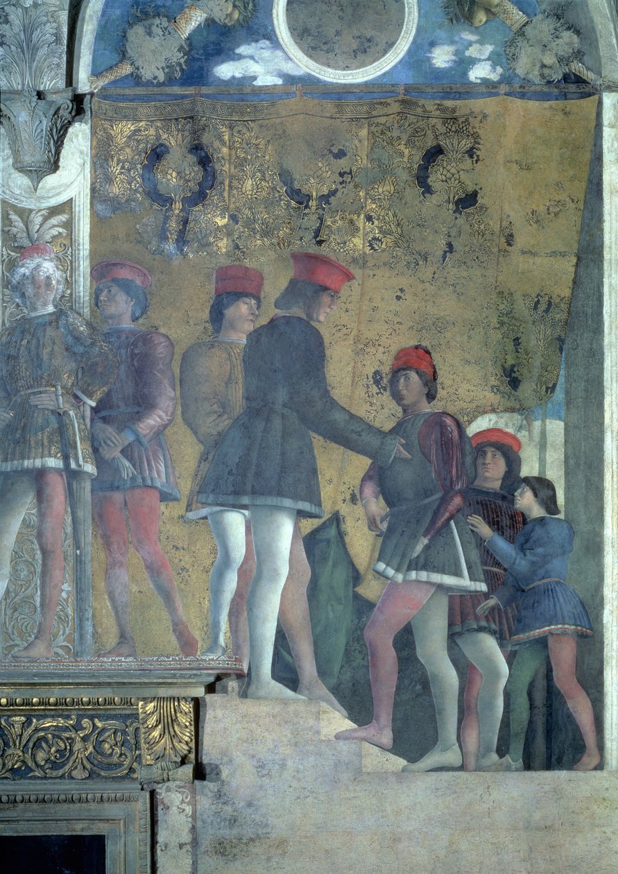 Udvarmesterek III. Marchese Ludovico Gonzaga mantovai udvarából, a Camera degli Sposi vagy a Camera Picta, 1465-74 freskórészlet a 78449-ből alkotó: Andrea Mantegna