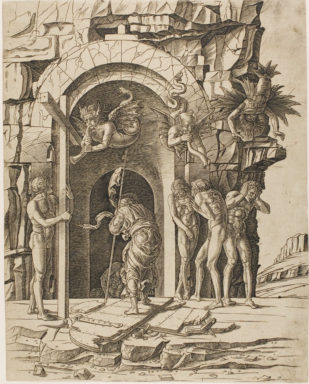 Leszállás Limbóba alkotó: Andrea Mantegna