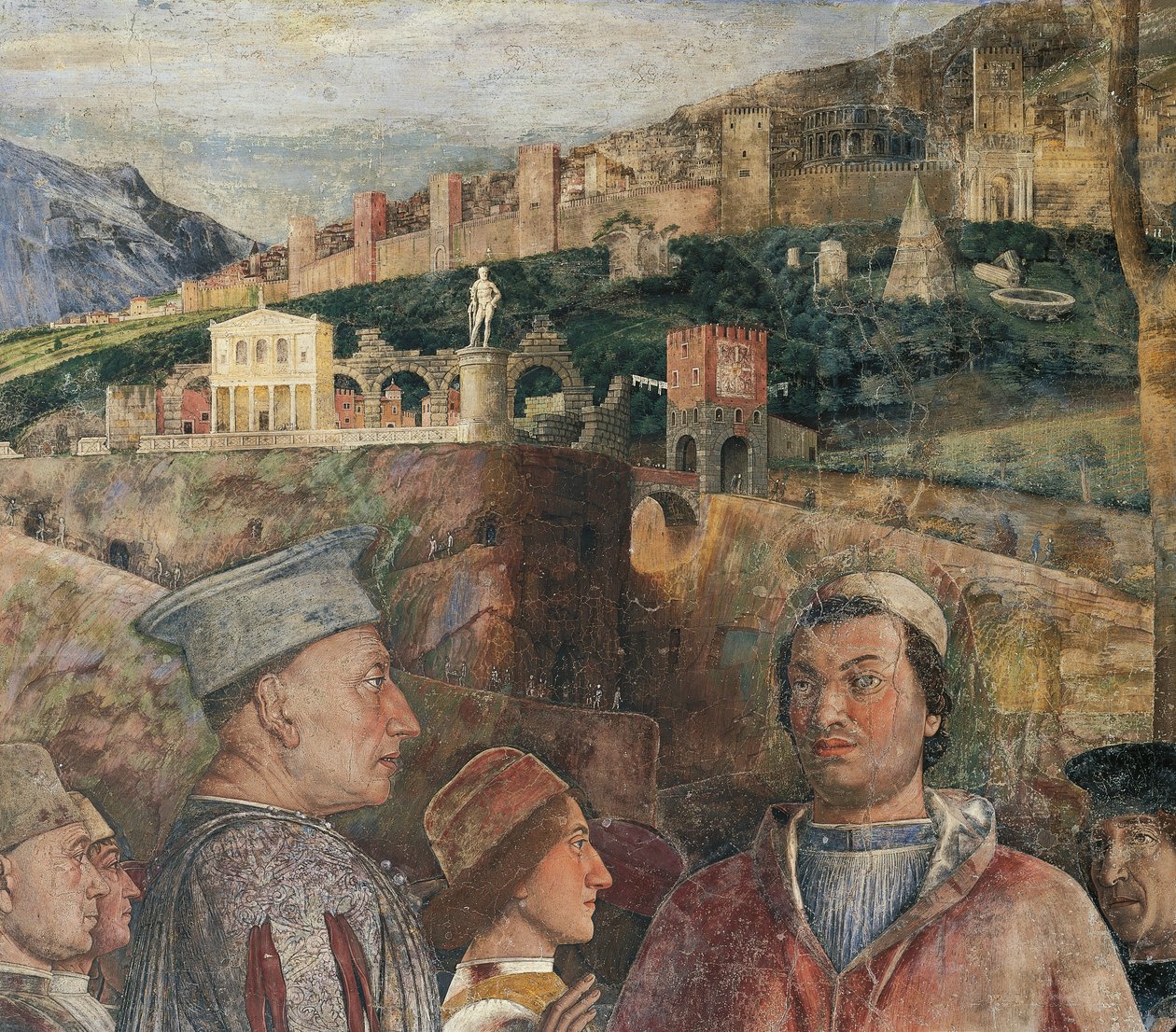 Andrea Mantegna (1431-1506) freskója a menyasszonyi kamrában: Szent György-kastély, Mantova (UNESCO Világörökség, 2008). Olaszország alkotó: Andrea Mantegna