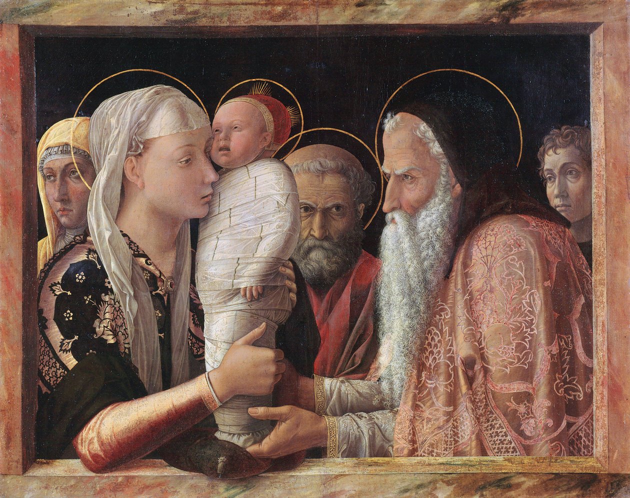 Német: Die Darbietung Christi im Tempel Bemutatás a templomban alkotó: Andrea Mantegna