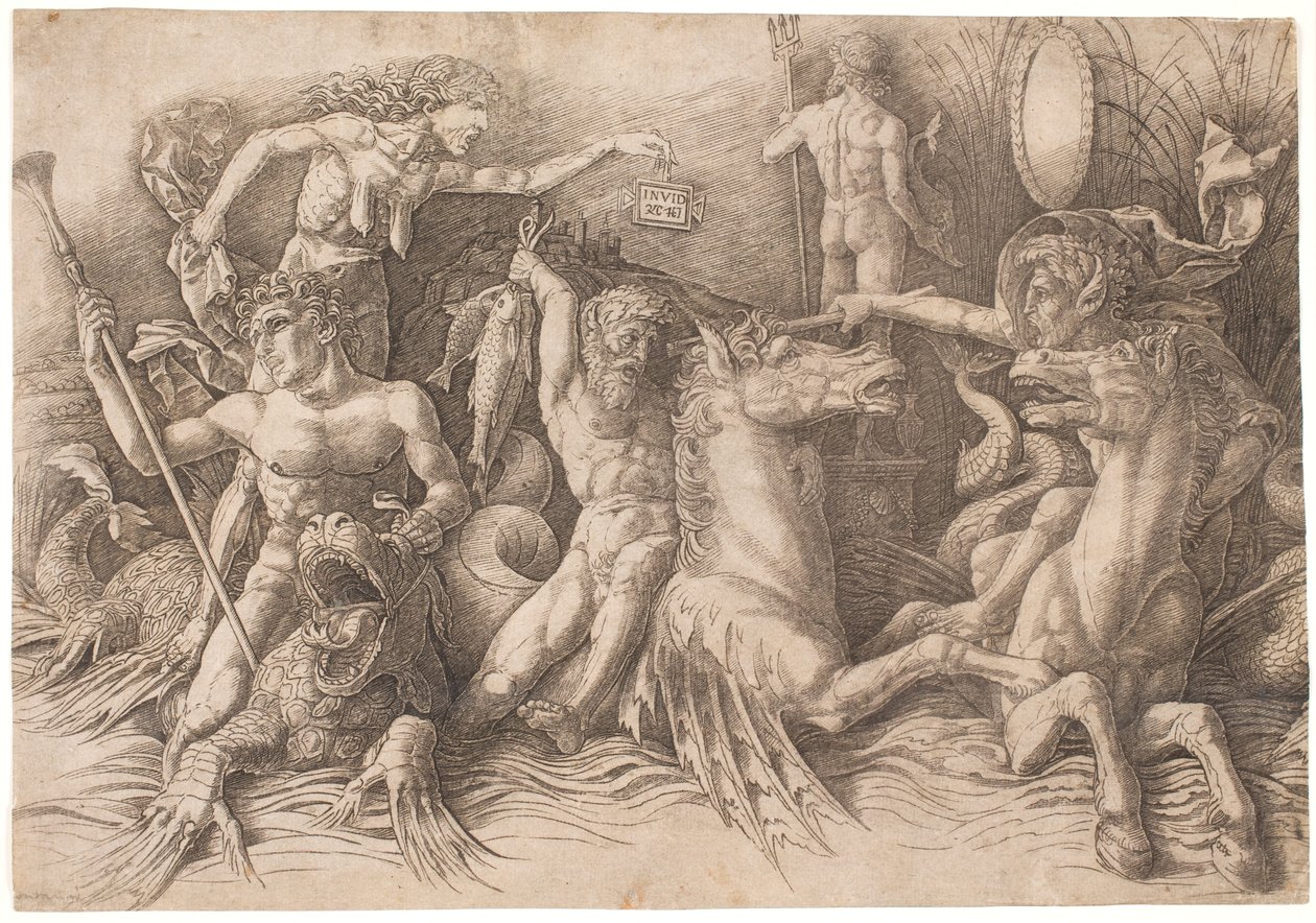 Battle of the Sea Gods, bal fele alkotó: Andrea Mantegna