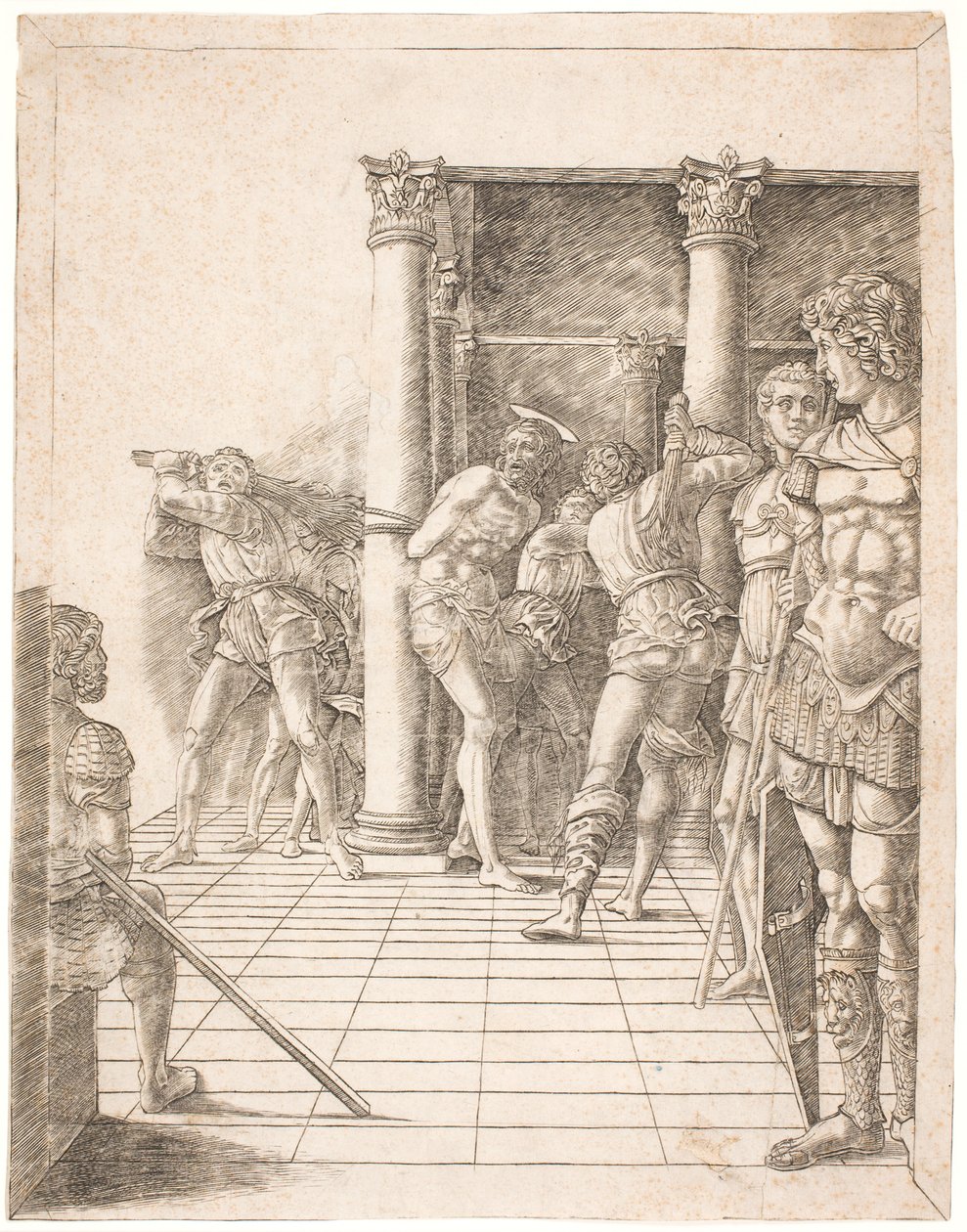 Krisztust megkorbácsolják alkotó: Andrea Mantegna