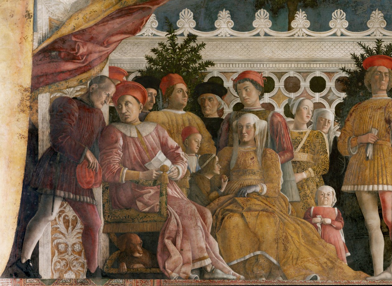 Lodovico Gonzaga és családja udvaroncokkal (freskó) alkotó: Andrea Mantegna