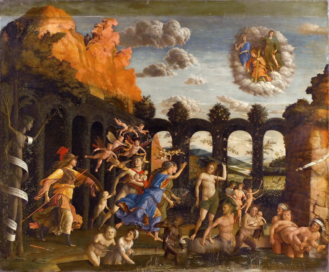 Minerva kiűzi a bűnöket az erény kertjéből alkotó: Andrea Mantegna