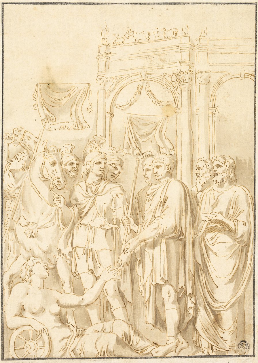 Római szenátorok és katonák alkotó: Andrea Mantegna