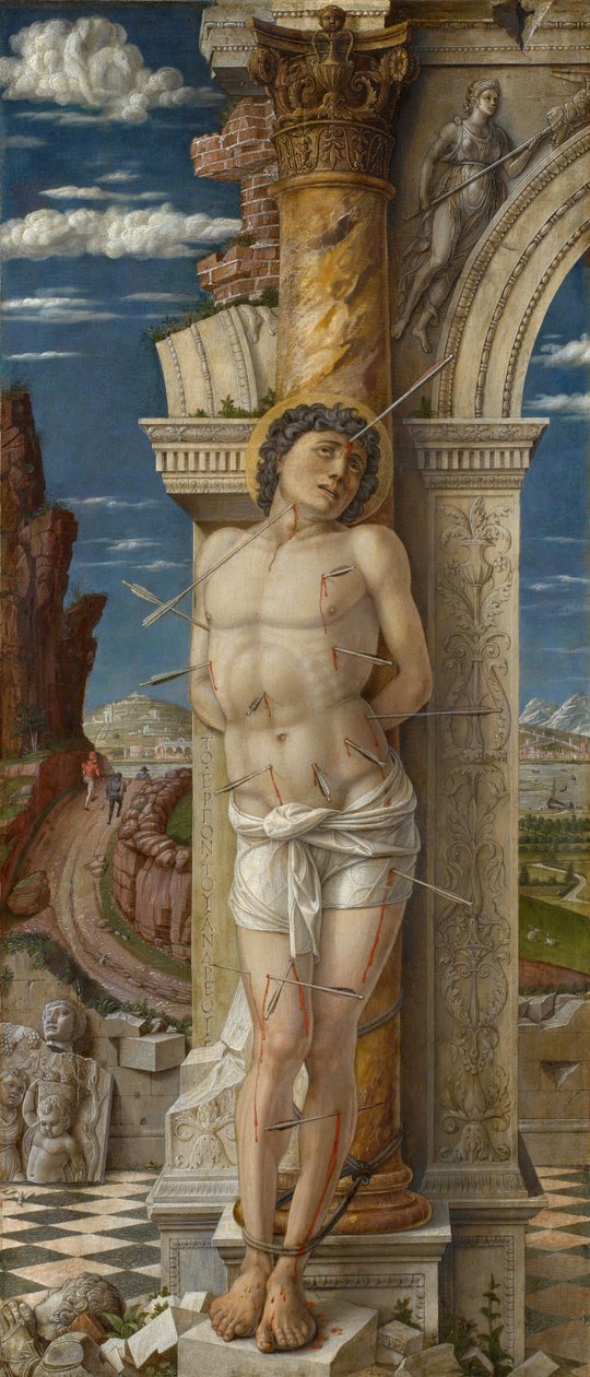 Németül: Hl. Sebastian Szent Sebestyén alkotó: Andrea Mantegna