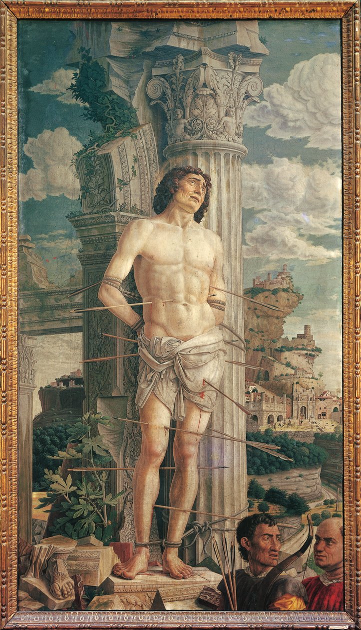 Szent Sebestyén, 1480 körül (tempera, vászon) alkotó: Andrea Mantegna