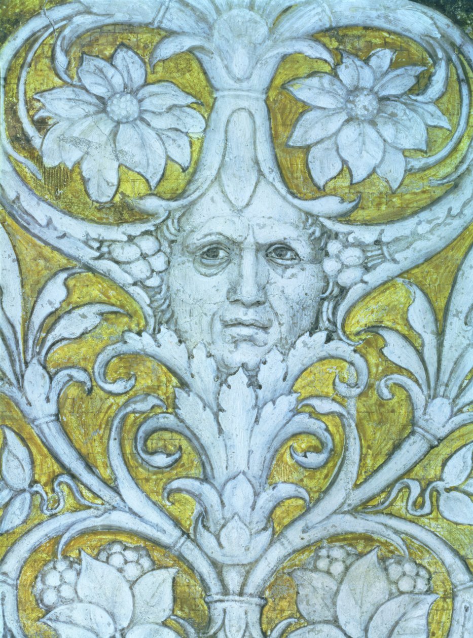 Önarckép a Camera degli Sposi vagy a Camera Picta dekoratív frízébe beépítve, 1465-74 freskórészlet a 78449-ből alkotó: Andrea Mantegna