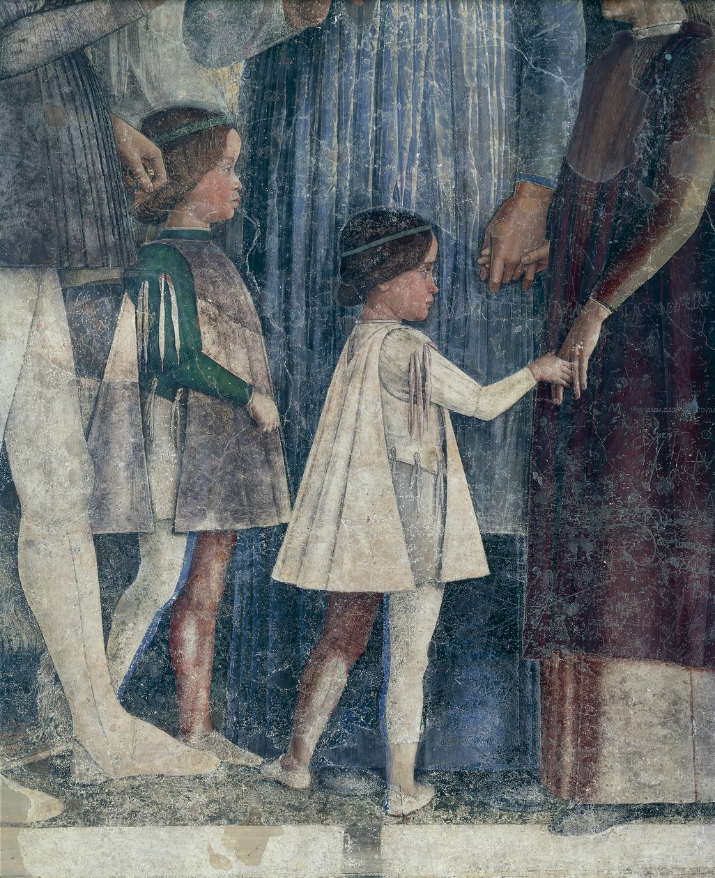 Zsigmond és II. Francesco Gonzaga, Andrea Mantegna (1431-1606) találkozási falának részlete, freskó, San Giorgio-kastély, esküvői kamra vagy Camera Picta, Mantova alkotó: Andrea Mantegna