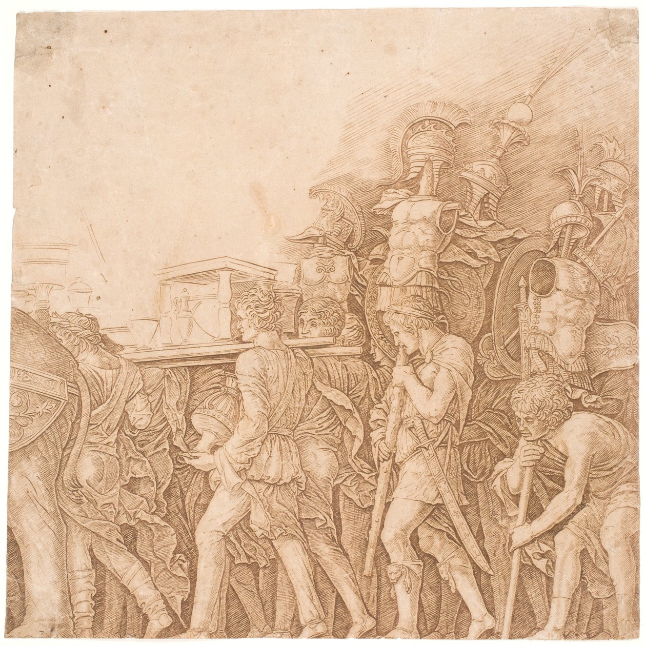 Trófeát hordozó katonák alkotó: Andrea Mantegna