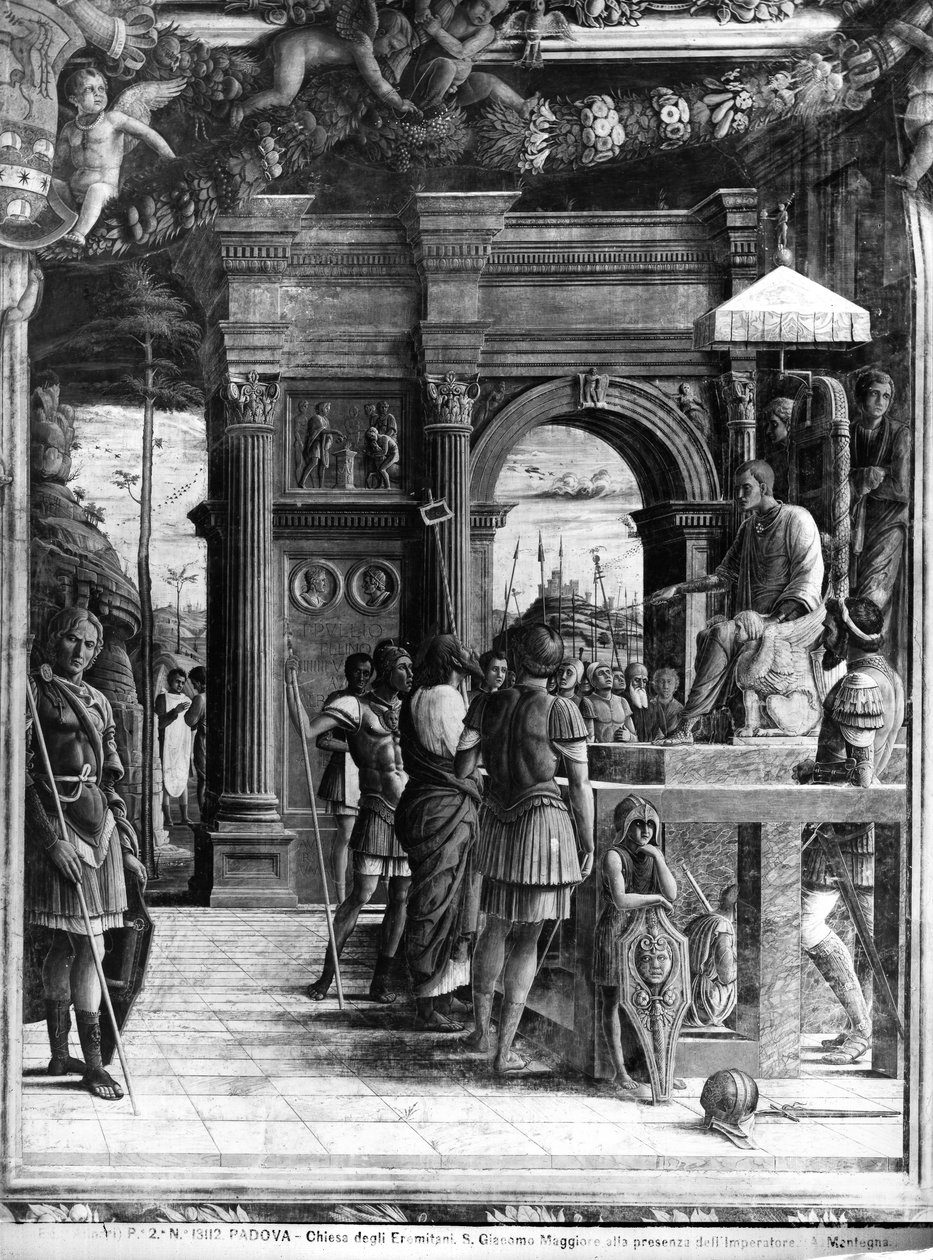 Nagy Szent Jakab Heródes Agrippa király elé vitte (részlet) alkotó: Andrea Mantegna