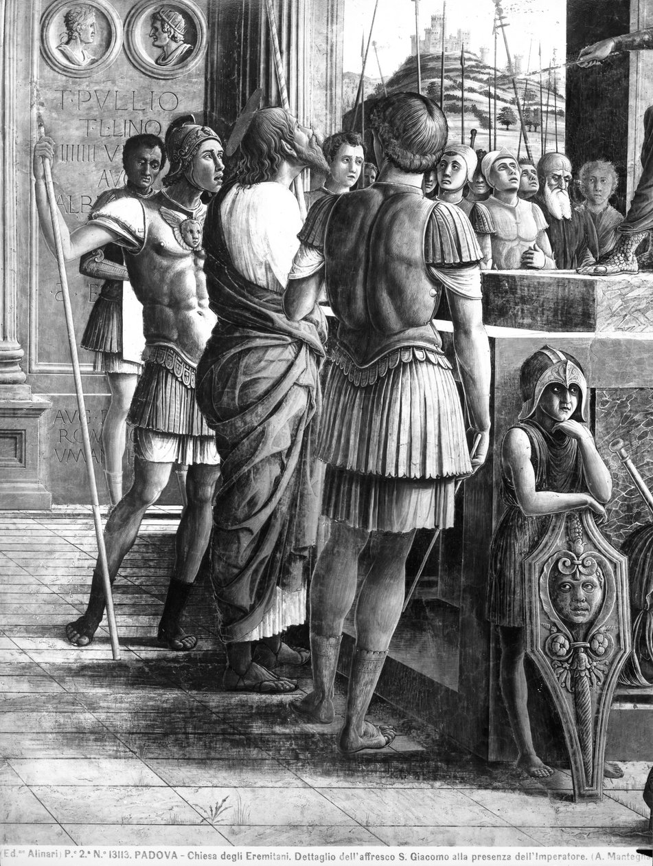 Nagy Szent Jakab Heródes Agrippa király elé vitte (részlet) alkotó: Andrea Mantegna