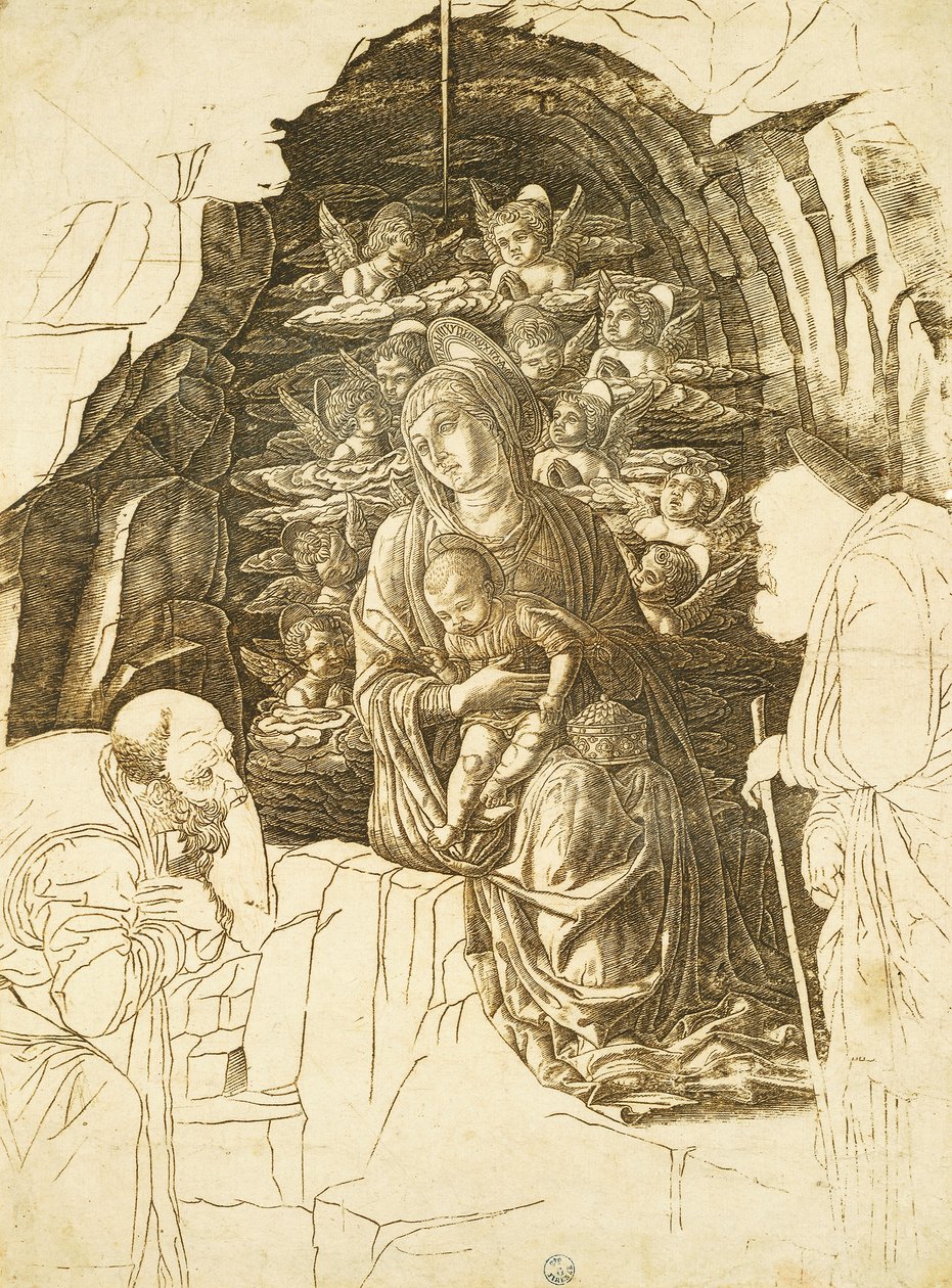 Andrea Mantegna (1431-1506) Tanulmány a Mágusok imádásához, rajz alkotó: Andrea Mantegna