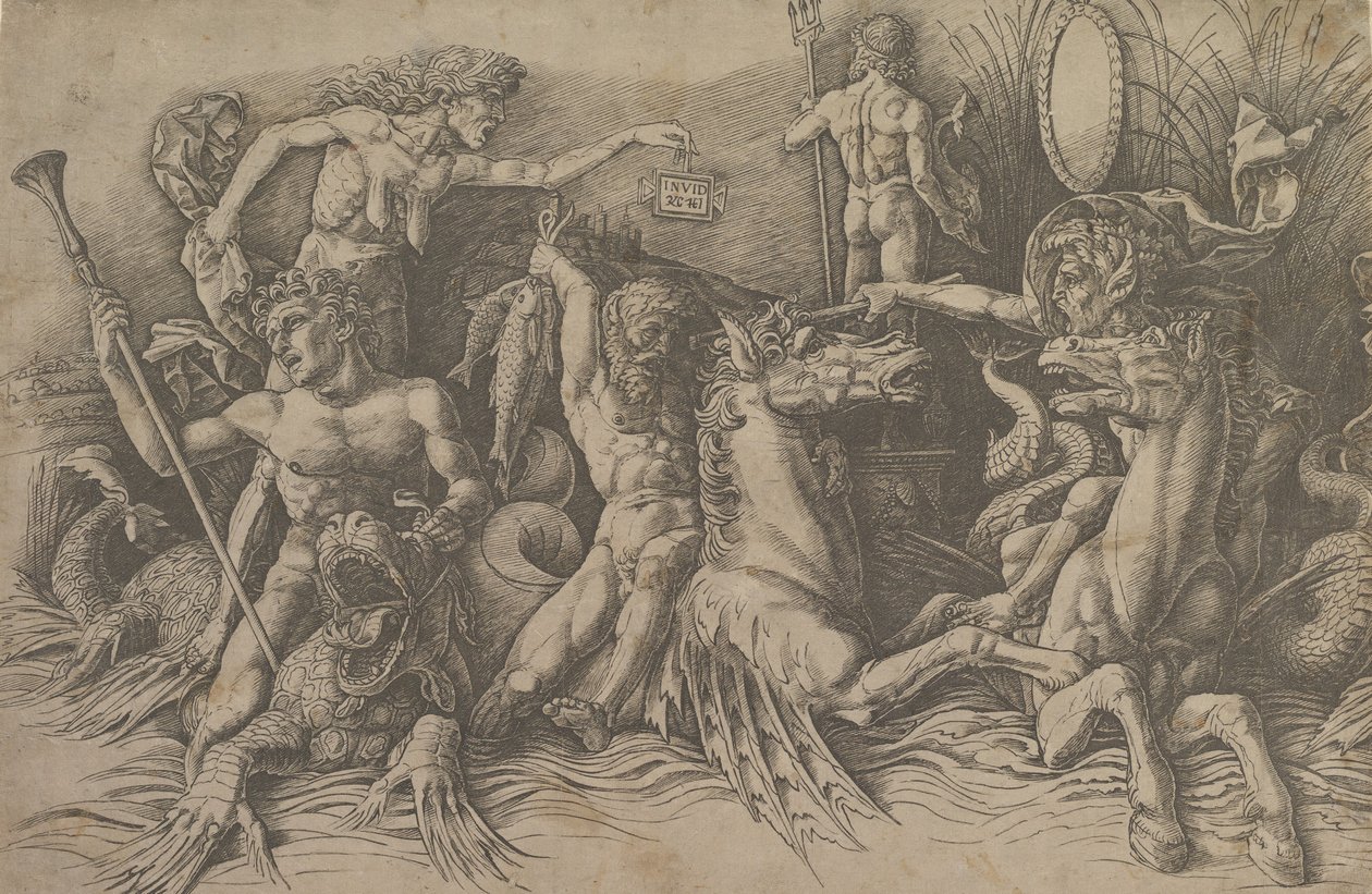 A tengeri istenek csatája Egy fríz bal oldali része, kb. 1485-88. alkotó: Andrea Mantegna