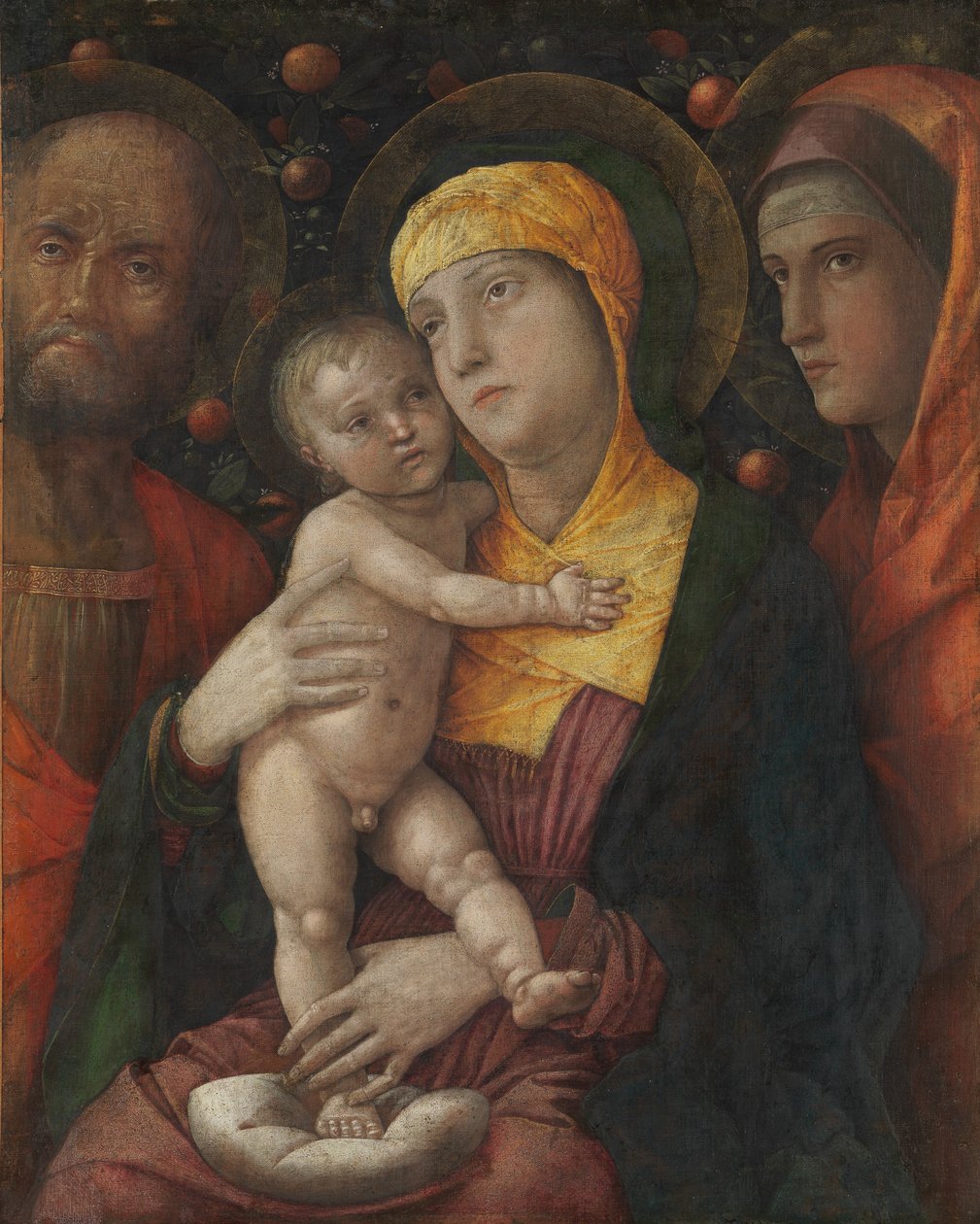 A Szent Család Szent Mária Magdolnával, kb. 1495-1500. alkotó: Andrea Mantegna