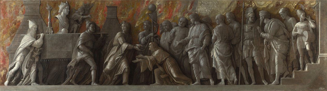 A Cybele-kultusz bevezetése Rómában, c. 1505 alkotó: Andrea Mantegna