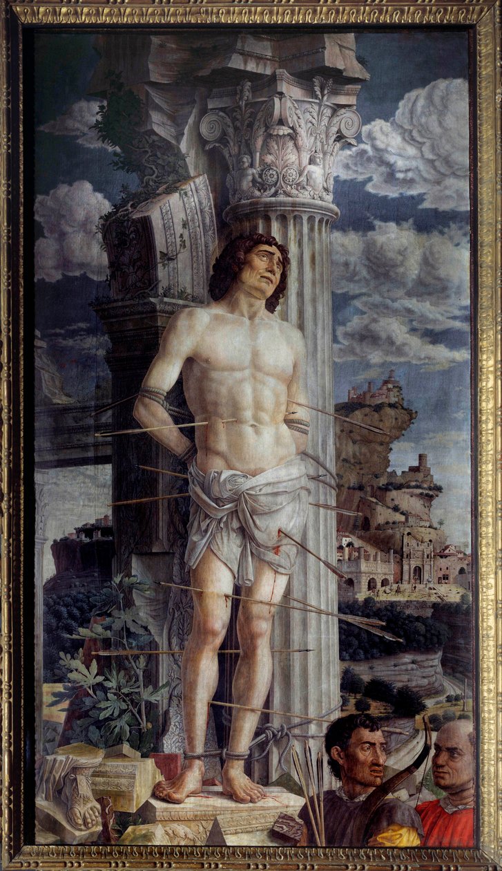 Szent Sebestyén vértanúsága Andrea Mantegna (1431-1506) festménye 1480 V. 2,55x1,4 m alkotó: Andrea Mantegna