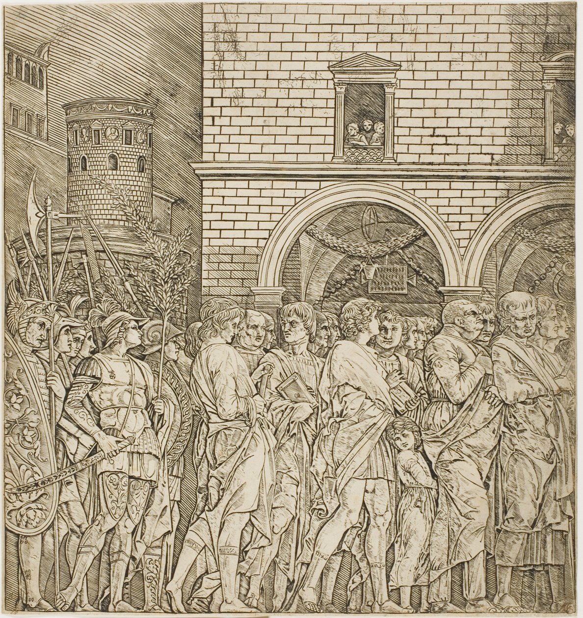A szenátorok a Caesar diadala című filmből alkotó: Andrea Mantegna