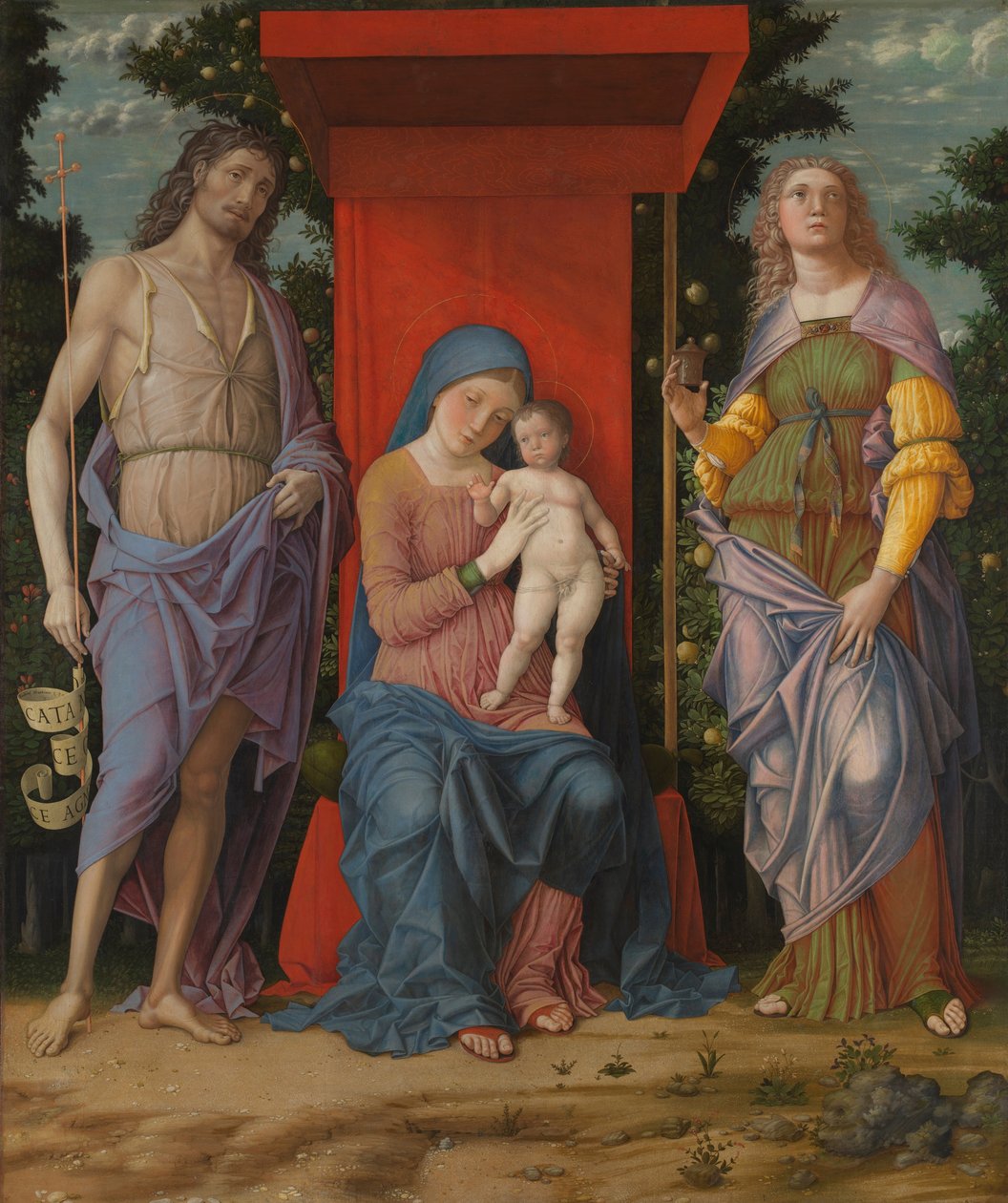 Szűz Mária a gyermekkel és szentekkel alkotó: Andrea Mantegna
