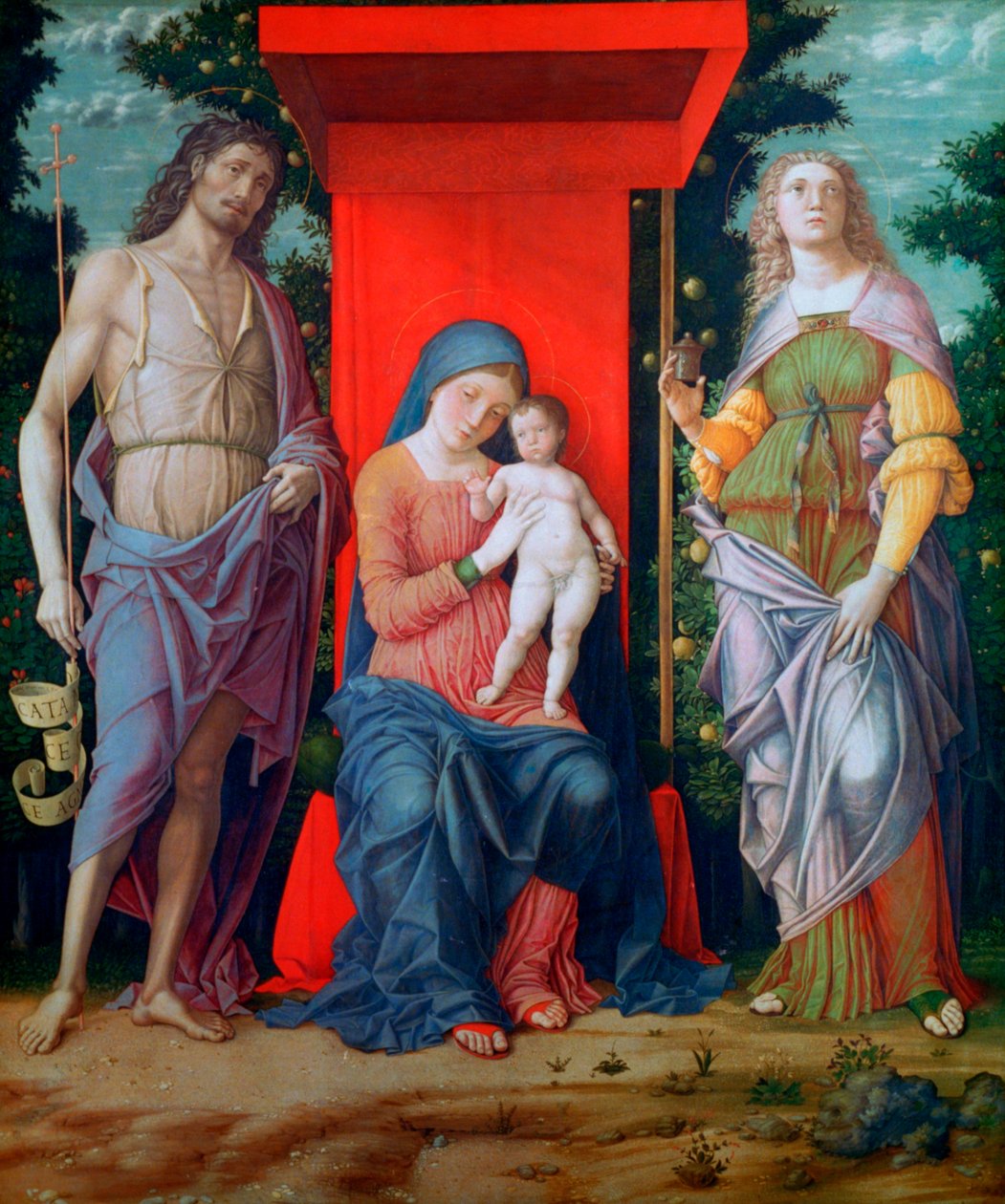 Szűz és gyermek a szentekkel, 1490-1505 alkotó: Andrea Mantegna