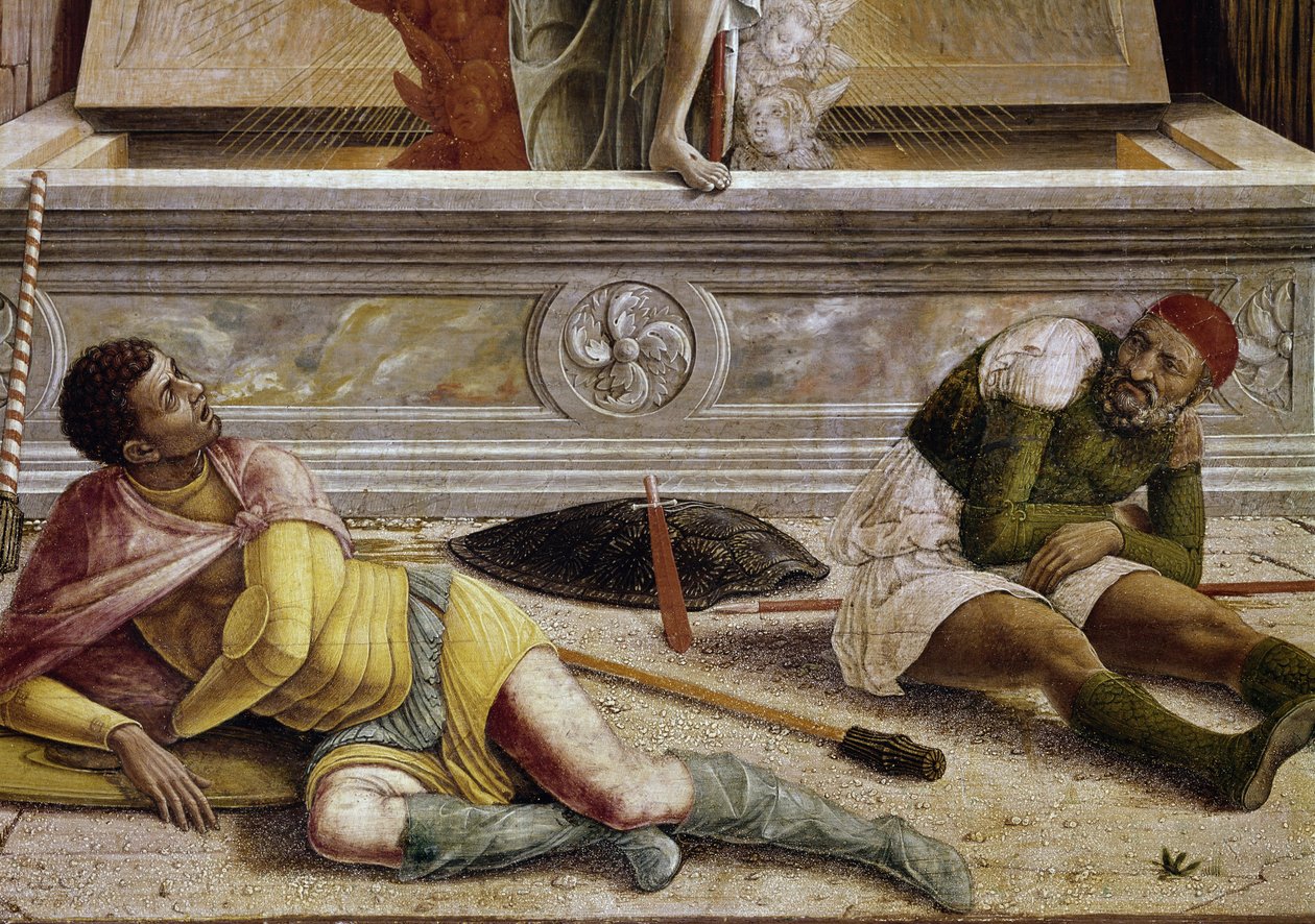 A feltámadás, a San Zeno oltárkép predelljének részlete (tempera fán alkotó: Andrea Mantegna