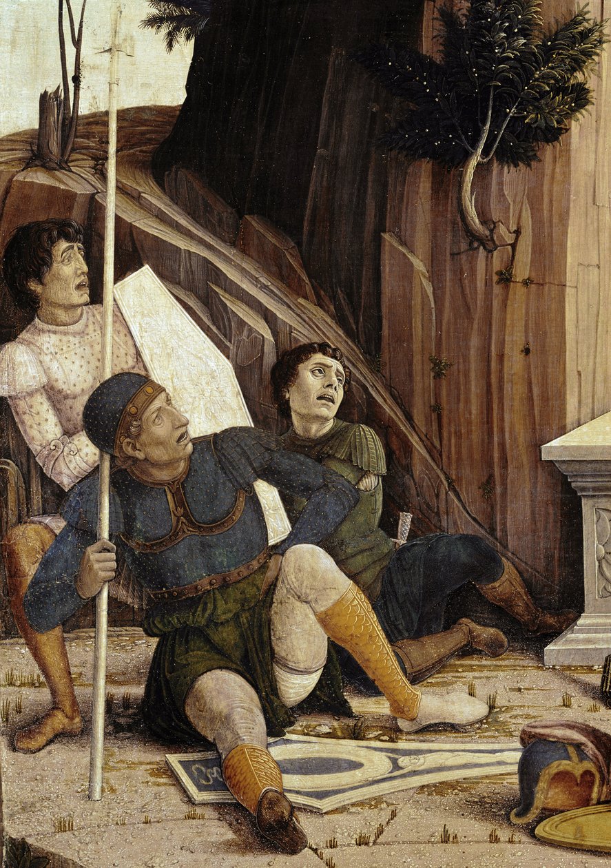 A feltámadás, a San Zeno oltárkép predelljének részlete (tempera a táblán alkotó: Andrea Mantegna