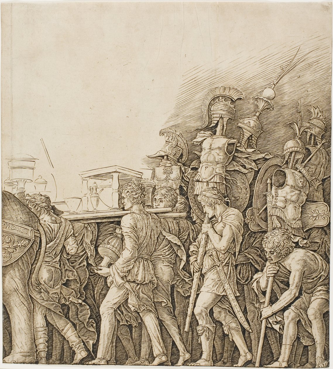 Caesar diadala: Trófeákat hordozó katonák alkotó: Andrea Mantegna