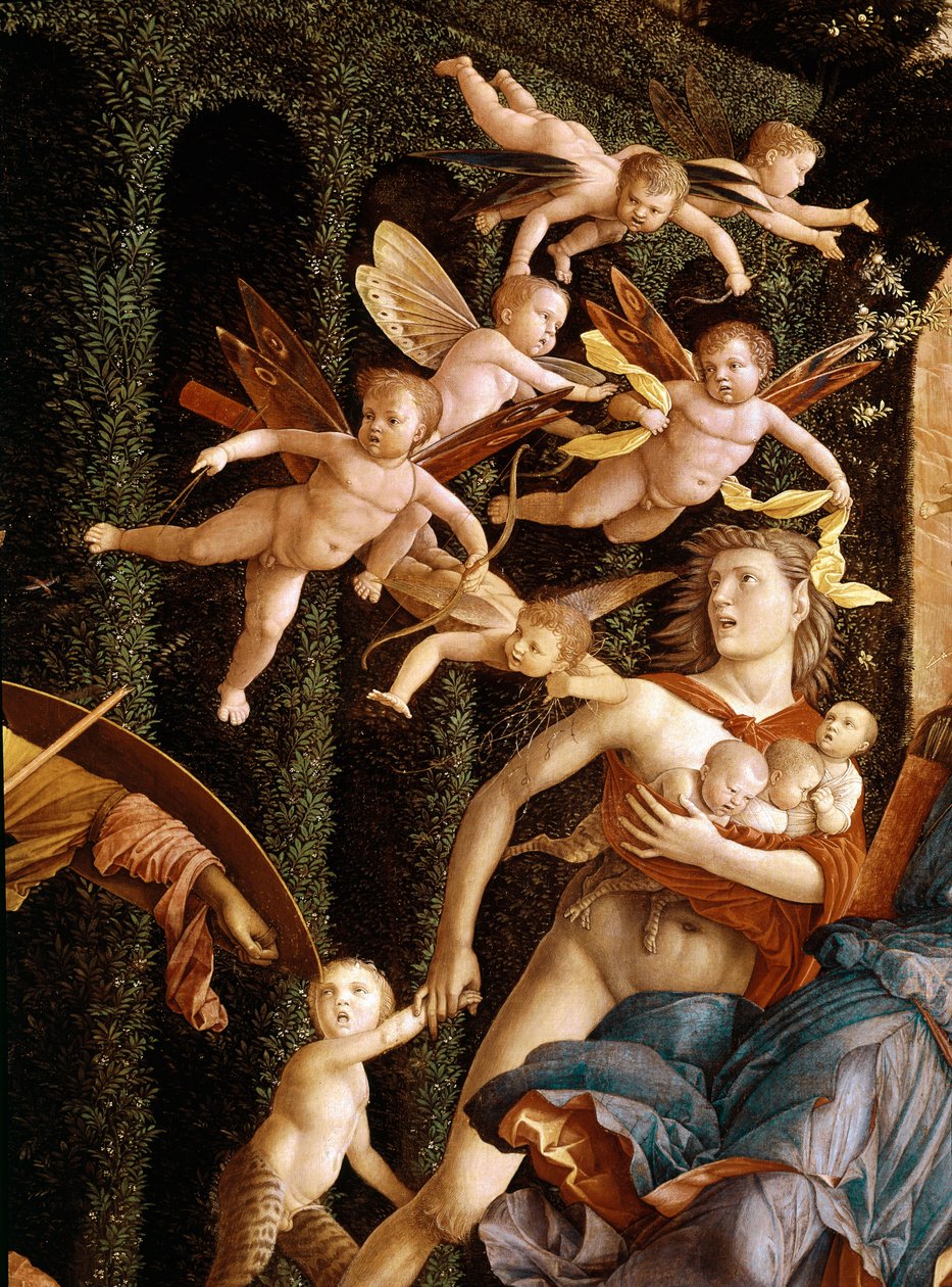 Az erények diadala (Minerva kiűzi a bűnöket az erények kertjéből), részlet (olaj, vászon alkotó: Andrea Mantegna