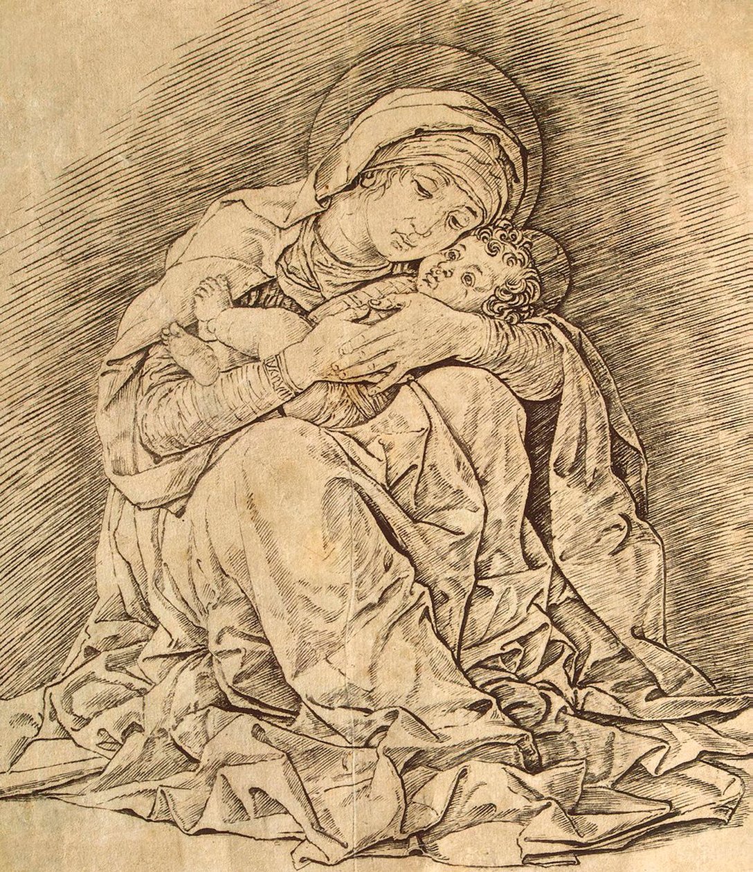 Szűz és gyermek. alkotó: Andrea Mantegna