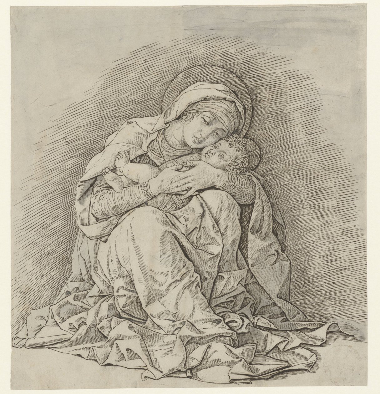 Ülő Mária gyermekével alkotó: Andrea Mantegna