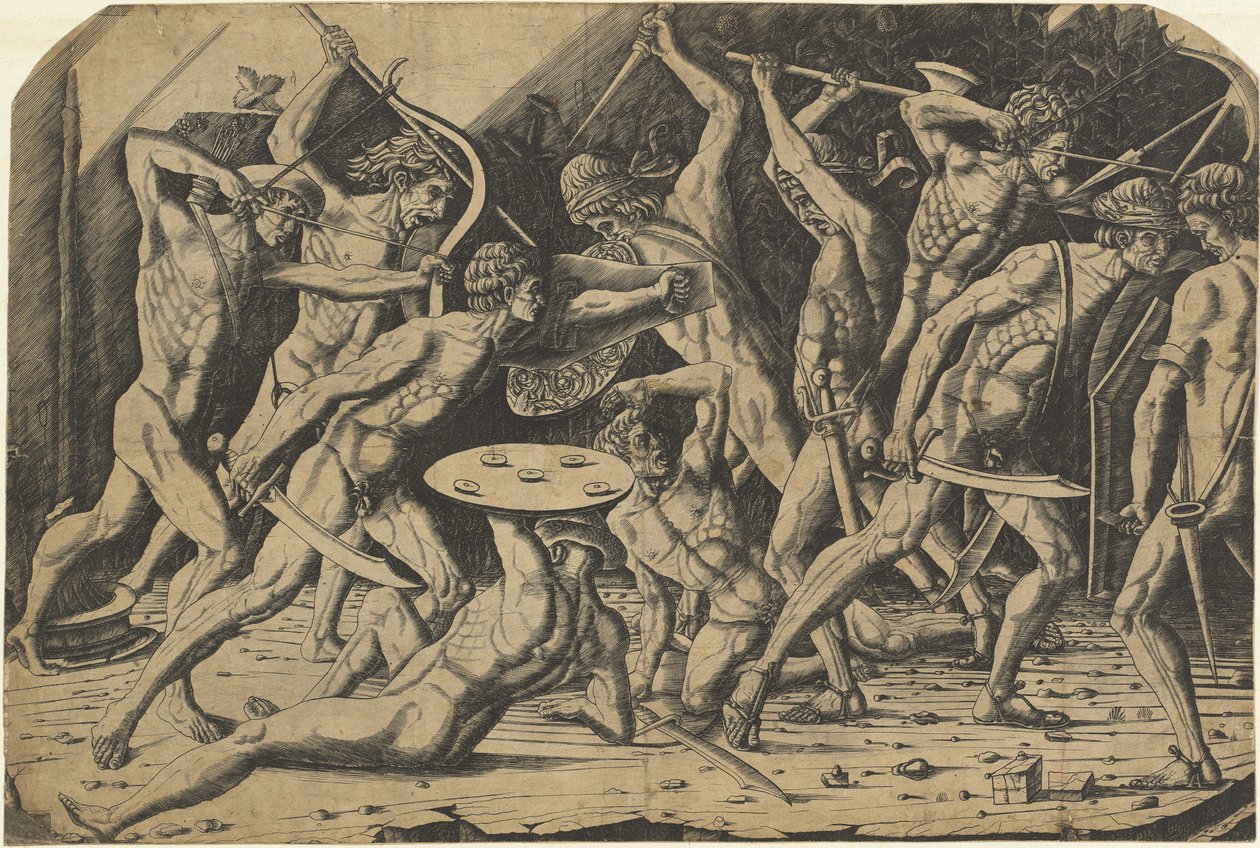 Meztelen férfiak csatája alkotó: Andrea Mantegna or School after Antonio del Pollaiuolo