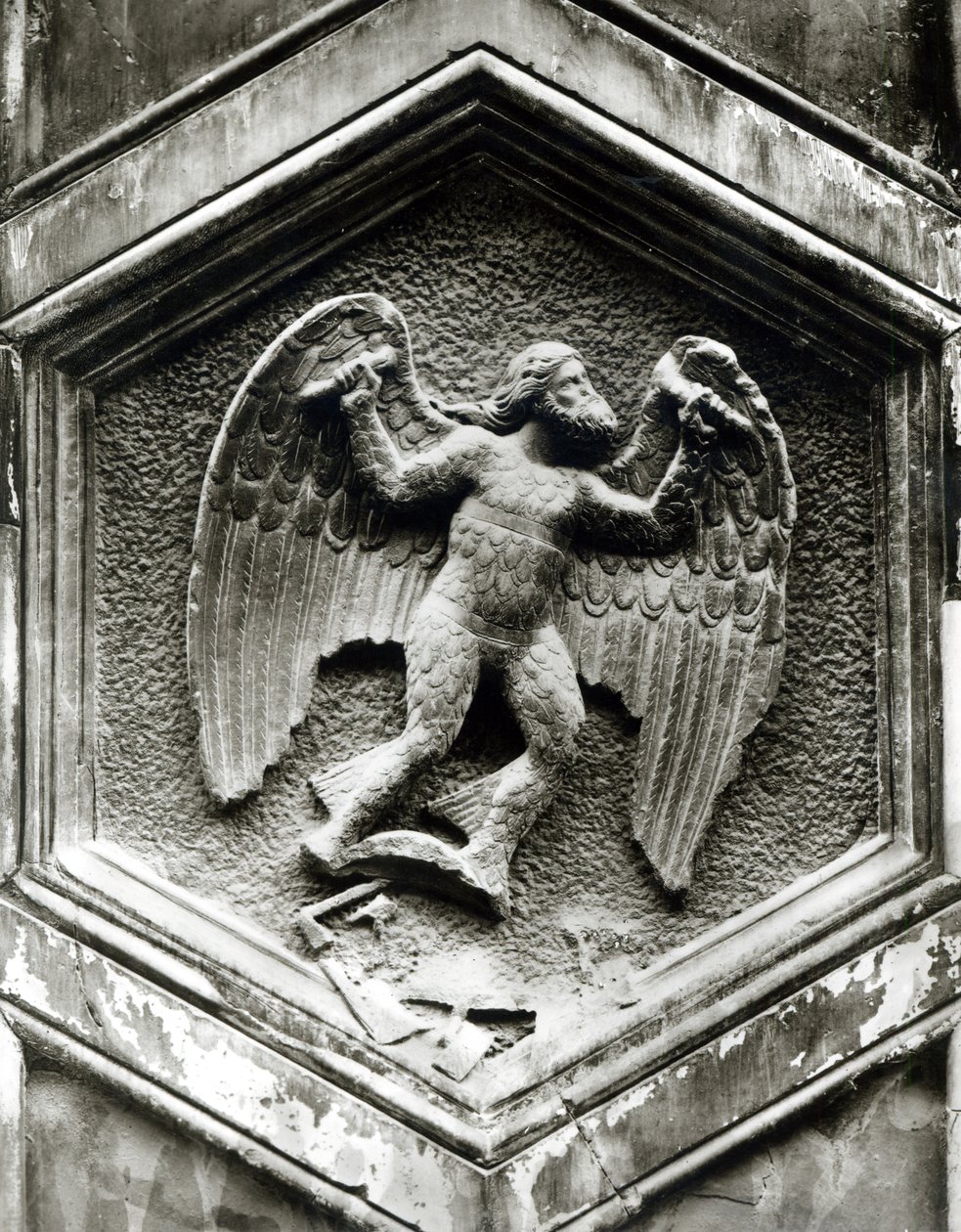 Daedalus, dekoratív dombormű a Campanile-ból, Firenze, 1348-50 körül (márvány) (f/w fotó) (lásd még: 103681) alkotó: Andrea Pisano