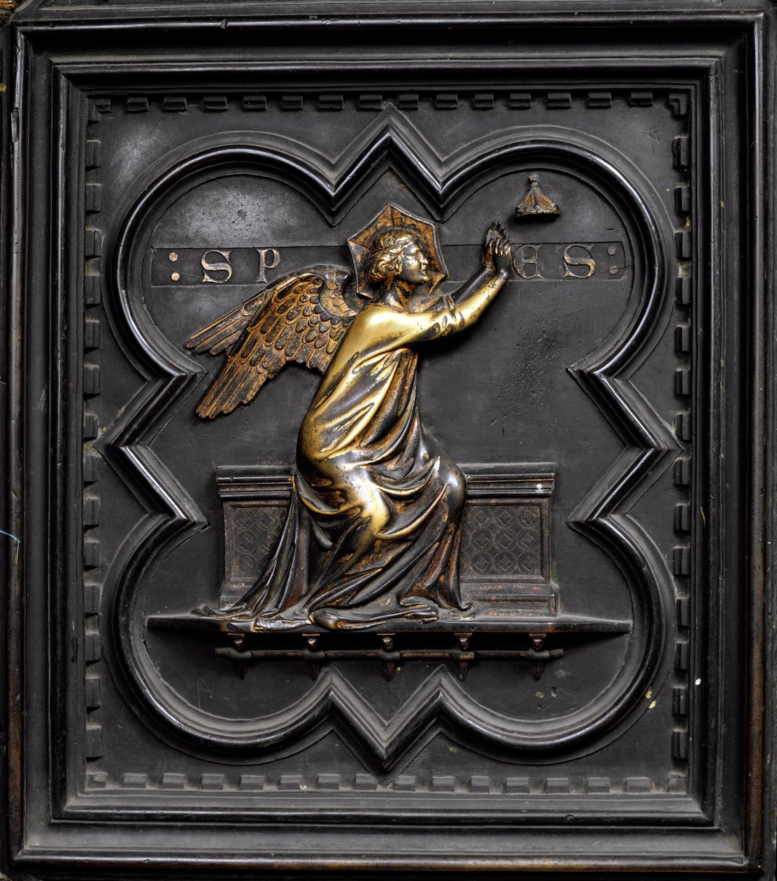 Remény, a San Giovanni keresztelőkápolna déli ajtóinak A-táblája, 1336 (bronz) alkotó: Andrea Pisano