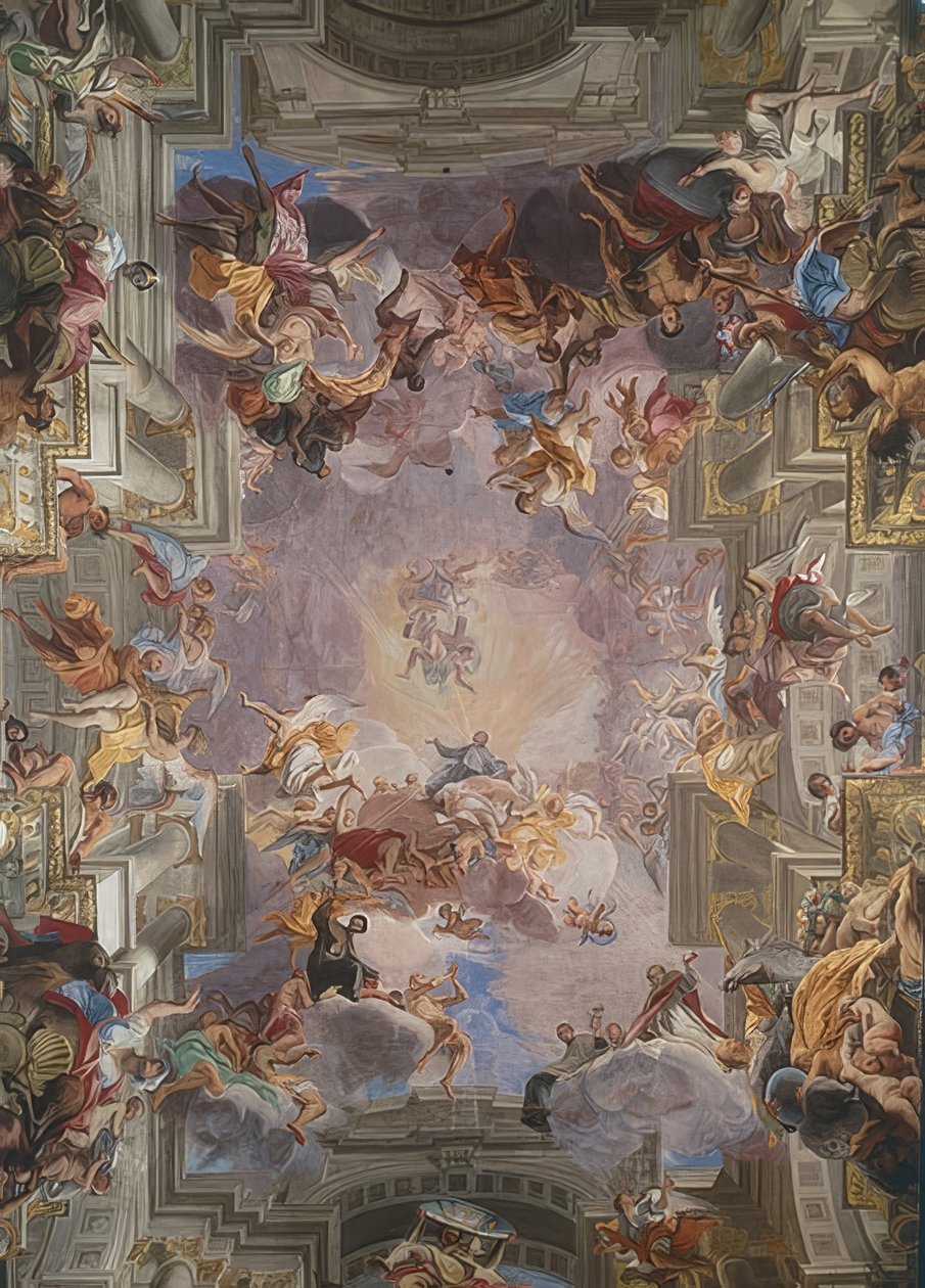 Szent Ignác dicsőségben. 1691-1694 alkotó: Andrea Pozzo