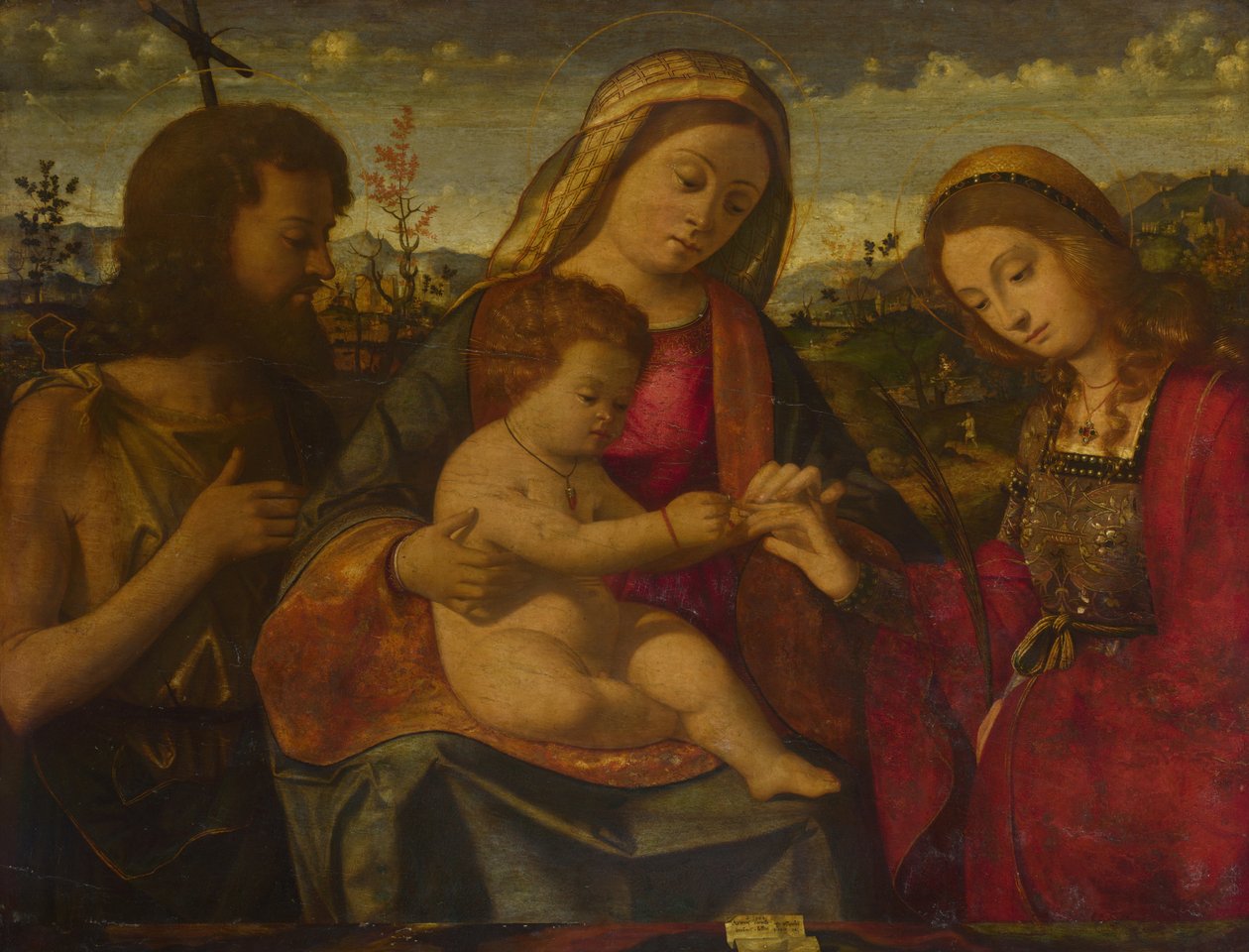 A Szűz és a Gyermek Szentekkel Keresztelő Jánossal és Katalinnal, 1504 alkotó: Andrea Previtali