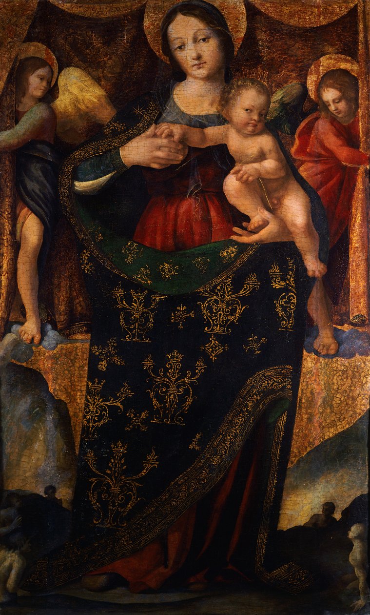 Kegyelmes Szűzanya, részlet a Madonna és a Szentek oltárképéből alkotó: Andrea Sabatini