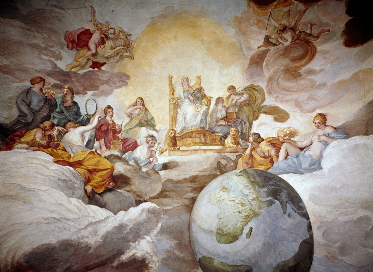 Az isteni tudás allegóriája. Andrea Sacchi (1599-1661) freskója 1629-1633 Palazzo Barberini, Róma Ókori Művészeti Galériája alkotó: Andrea Sacchi