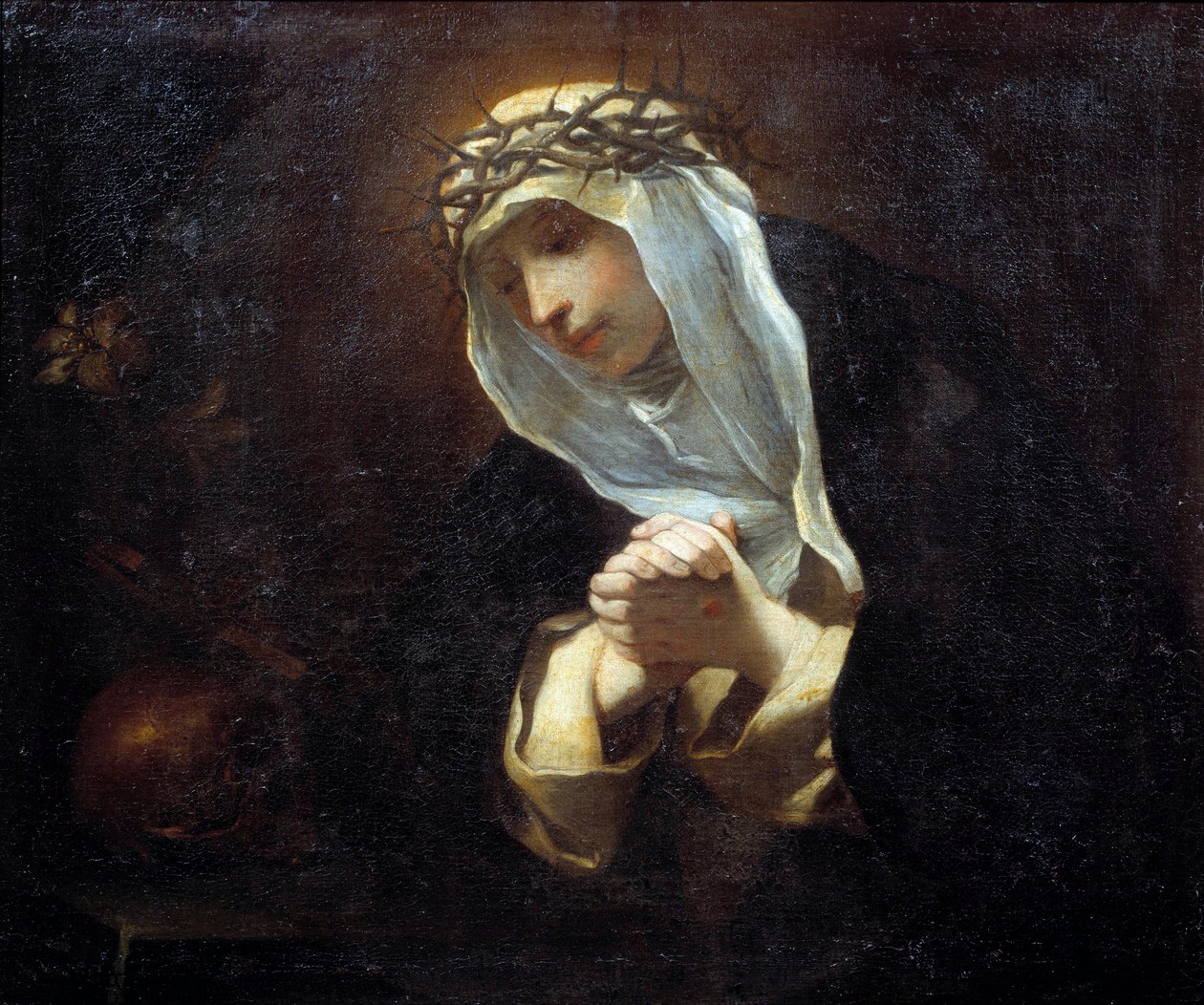 Sienai Szent Katalin (1347-1380) ábrázolása (olaj, vászon) alkotó: Andrea Sacchi