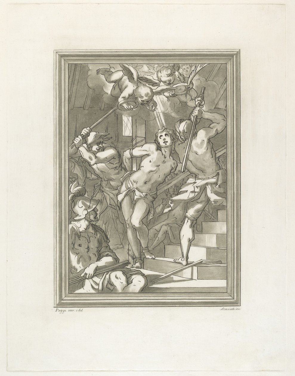Egy szent korbácsolása alkotó: Andrea Scacciati after Giovanni Battista Paggi