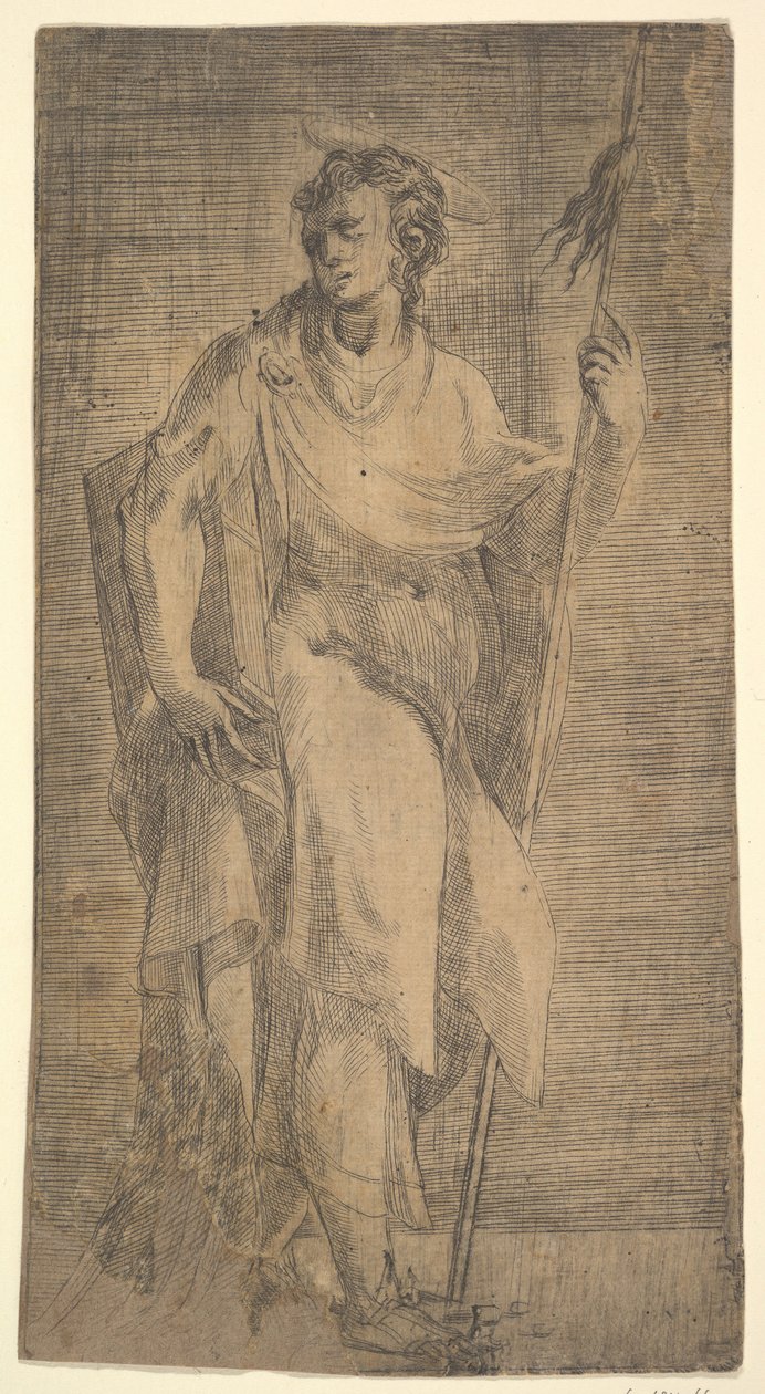 Egy szent, valószínűleg Máté, kezében egy bot és egy könyv, kb. 1540-50. alkotó: Andrea Schiavone