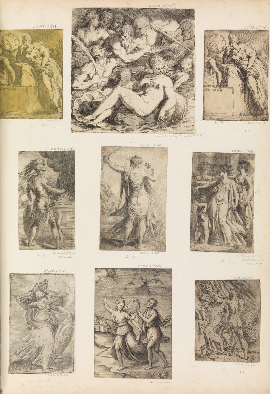 Bellona és más mitológiai alakok, kb. 1540 . alkotó: Andrea Schiavone