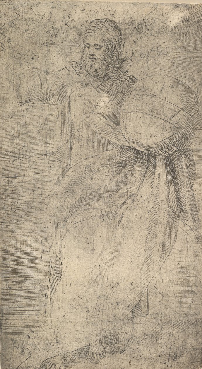Krisztus, mint a Megváltó, aki földgömböt tart, Krisztustól és az apostoloktól, kb. 1548-50. alkotó: Andrea Schiavone