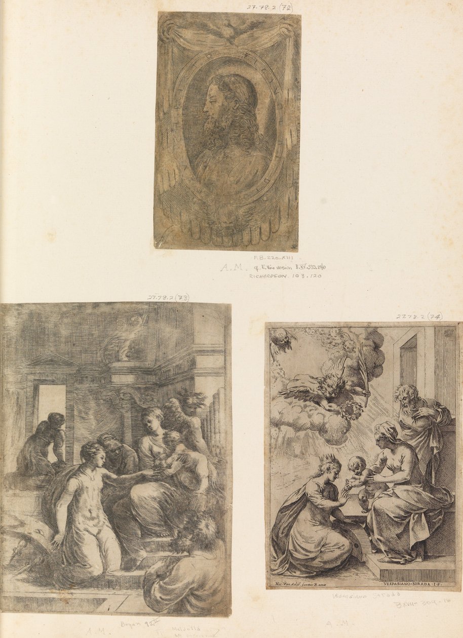 Krisztus feje, Szűz és Gyermeke Szent Katalinnal kb. 1550 . alkotó: Andrea Schiavone