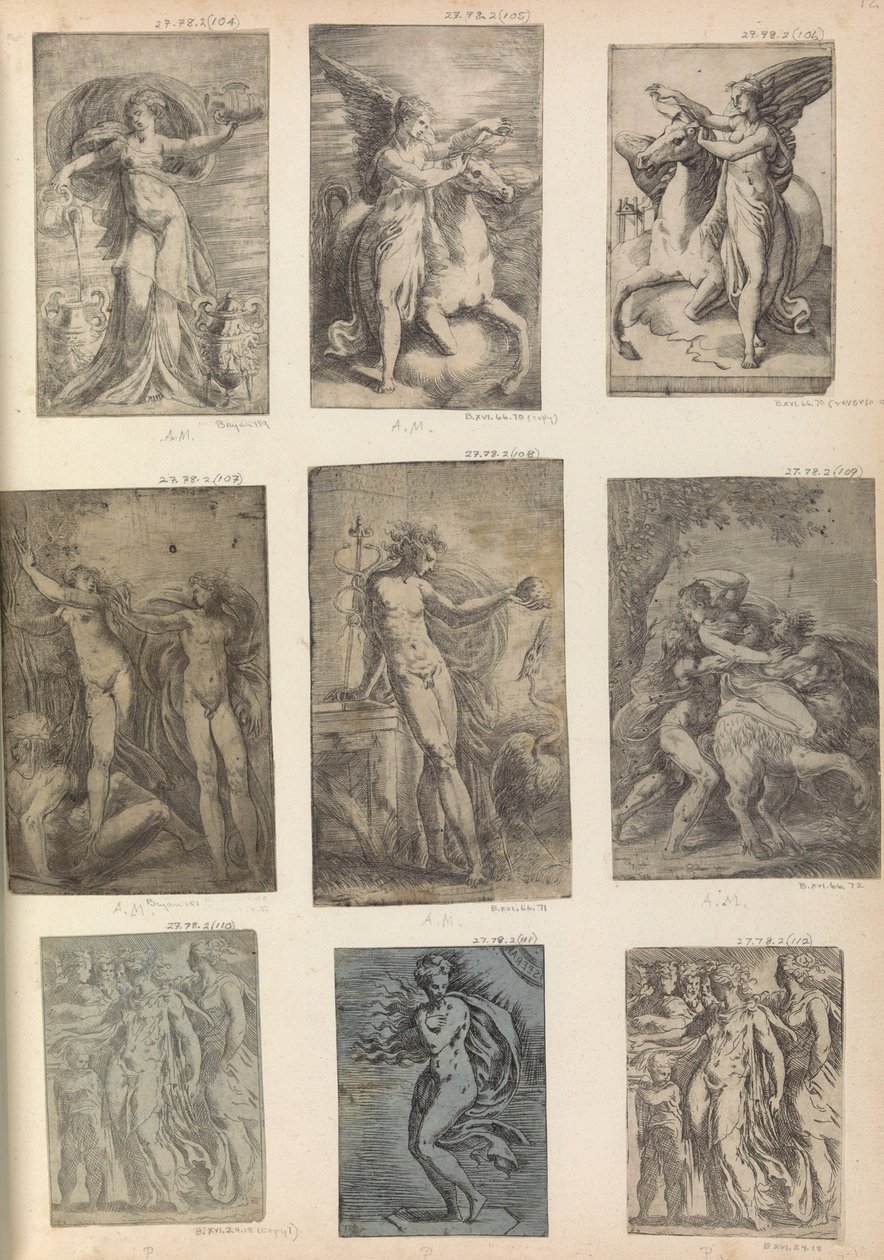 Herkules, Nessus elrabolja Deianirát, kb. 1540 alkotó: Andrea Schiavone