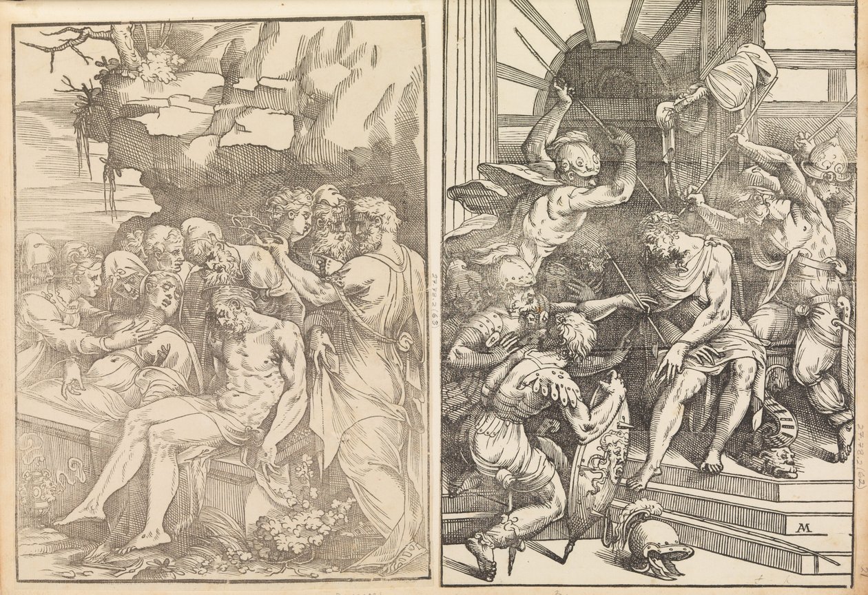 Siralom a halott Krisztus felett, Krisztust megtámadják a katonák, kb. 1556-57. alkotó: Andrea Schiavone